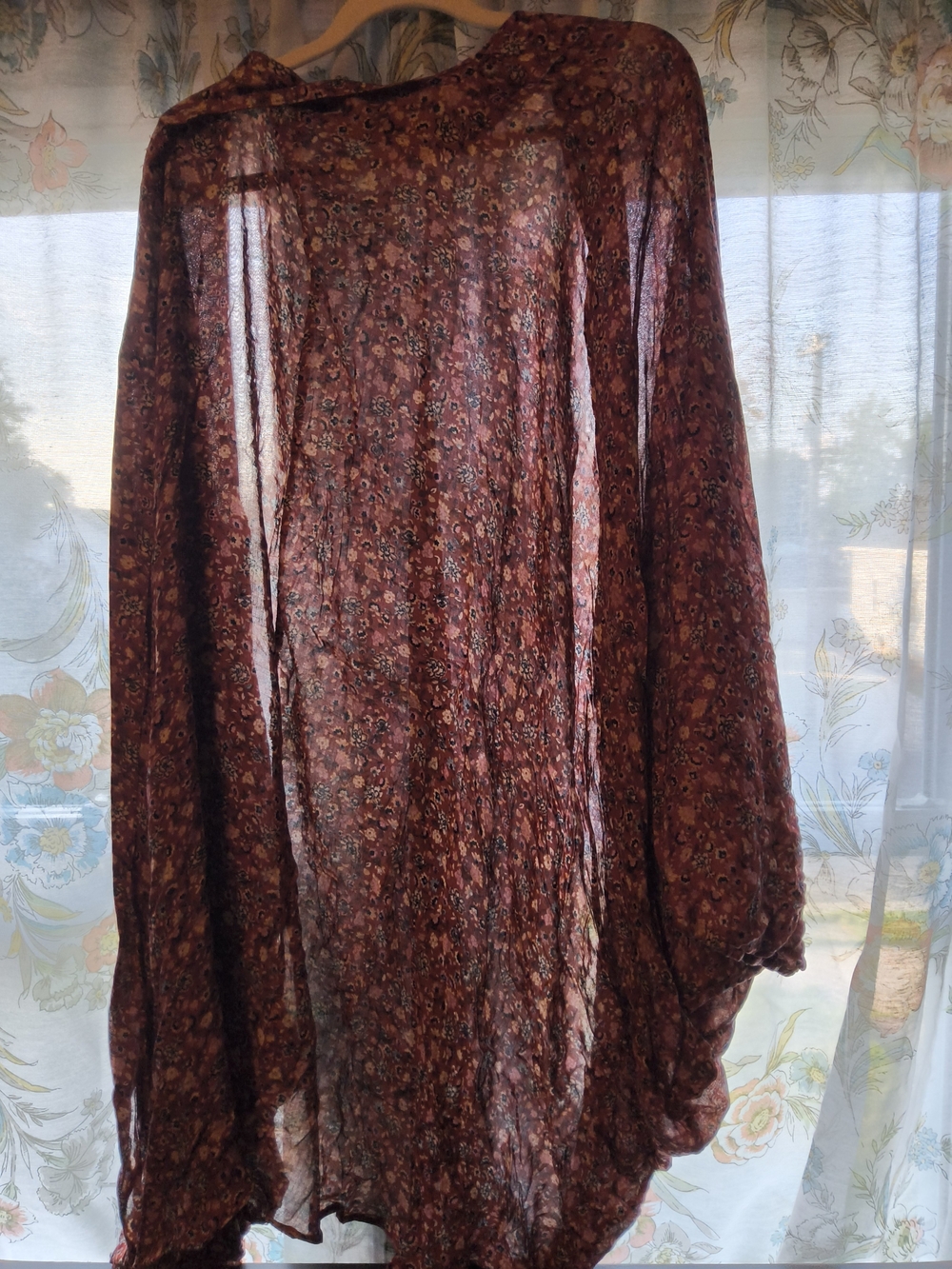 torrid Rust Red Floral Sheer Kimono - Picture 3 of 3